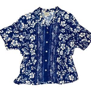 Vintage Koret City Blues Hawaiian Top (L)